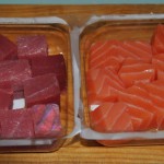 Brochetas de salmón y atún